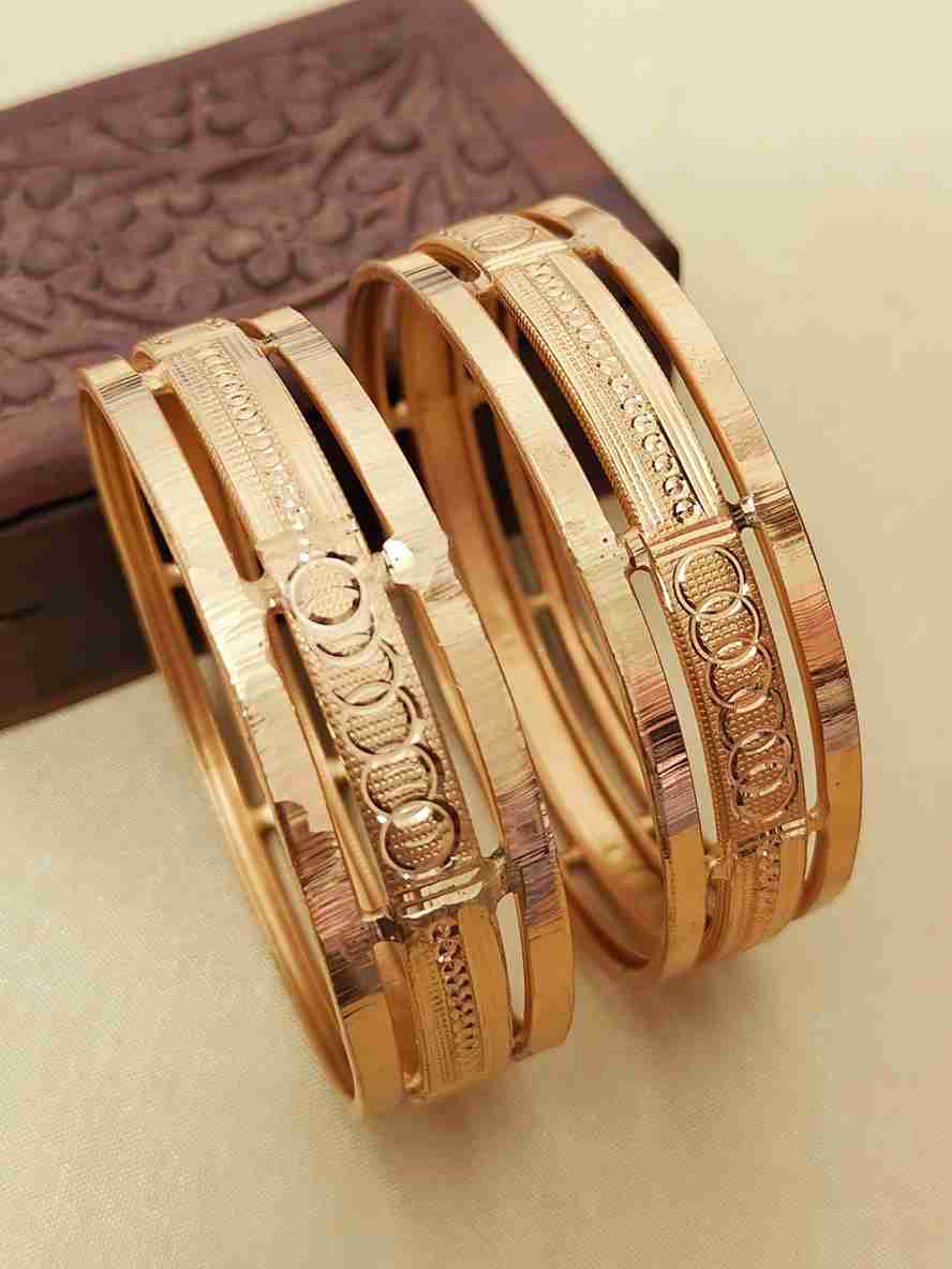 2 Year Guarantee Gold Plated Daily Wear Bangle Pair